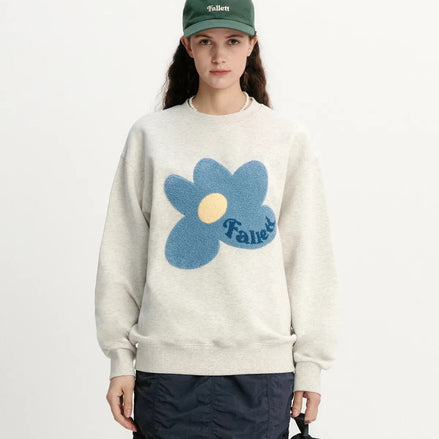 fallett - buckle flower sweatshirt (oatmeal)