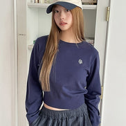 muahmuah - STITCH LOGO BASIC KNIT (NAVY)