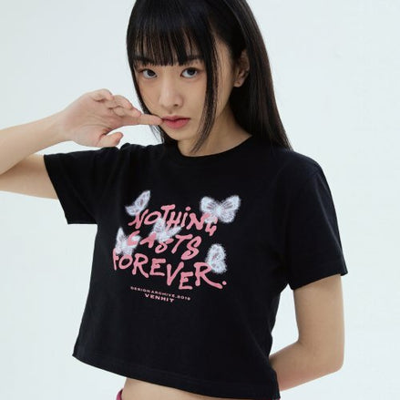VENHIT - NOTHING CROP TEE 2 COLORS