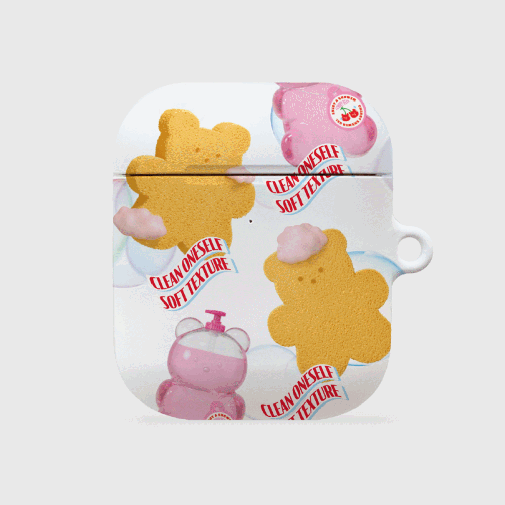 the nine mall - pattern loofah gummy AirPods/ AirPods pro hard case (2 COLORS)