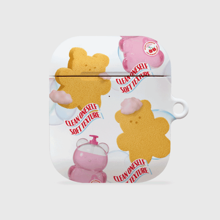 the nine mall - pattern loofah gummy AirPods/ AirPods pro hard case (2 COLORS)
