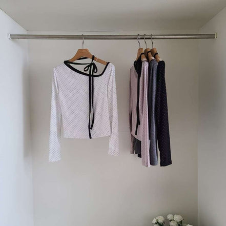 KR DOT OFF SHOULDER TOP (4 COLORS)