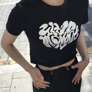 (現貨) KR Y2K 銀色心心 CROP TEE 3 COLORS