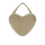 EMIS - VELOUR HEART TOTE BAG-BEIGE