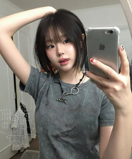 Dreaming Bird washed slimfit tshirt (2 colors)