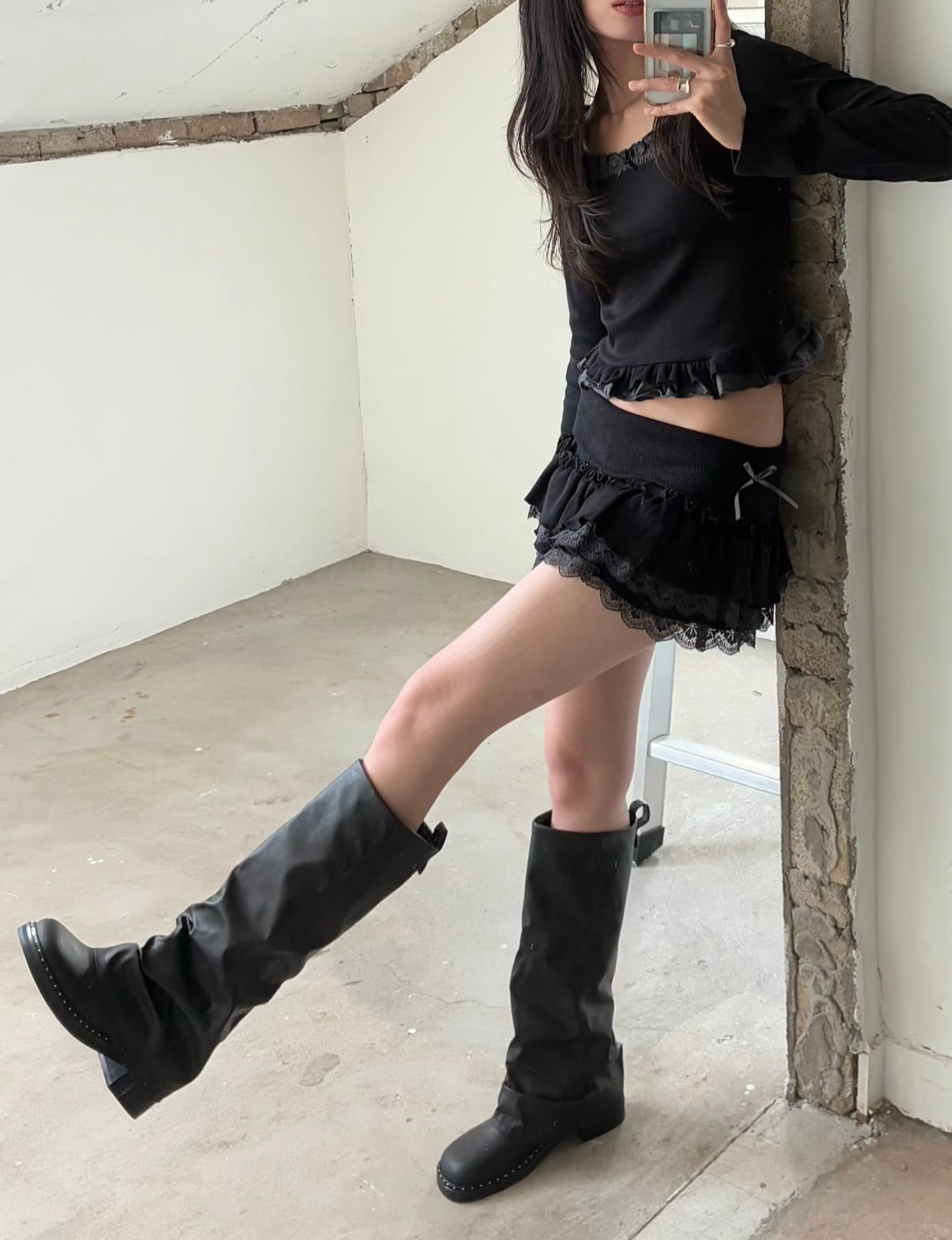 (現貨) KR LITTLE RIBBON MINI CAKE  SKIRT (3 COLORS)