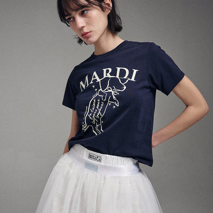 MARDI MERCREDI - SLIM TSHIRT SWING THE TAIL DDANJI (NAVY IVORY)