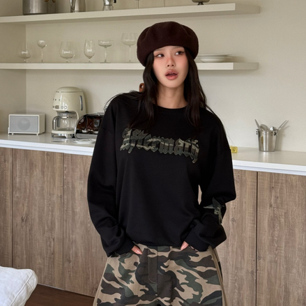 KR CAMO AFTER SWEATSHIRT (BLACK)