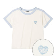 fallett - heart emblem ringer short sleeve (SKY BLUE)