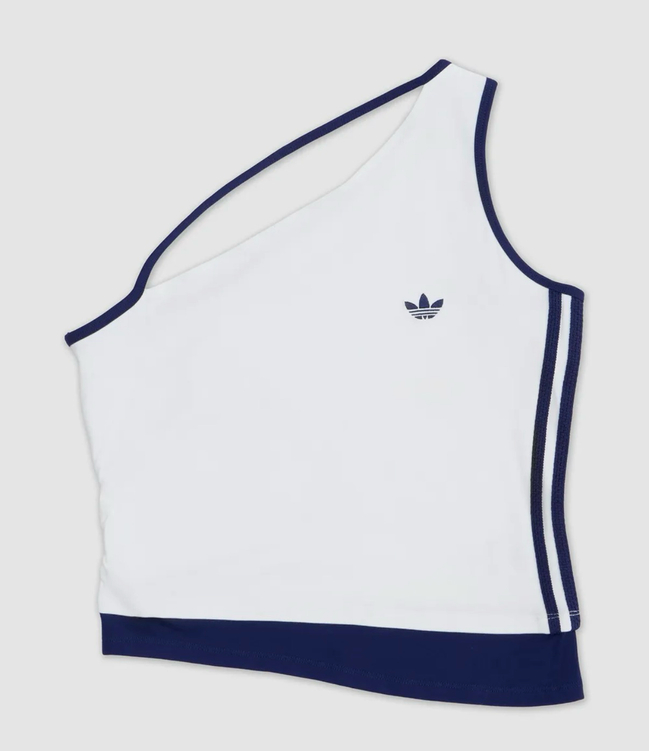 adidas tank off shoulder (white blue)