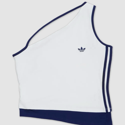 adidas tank off shoulder (white blue)
