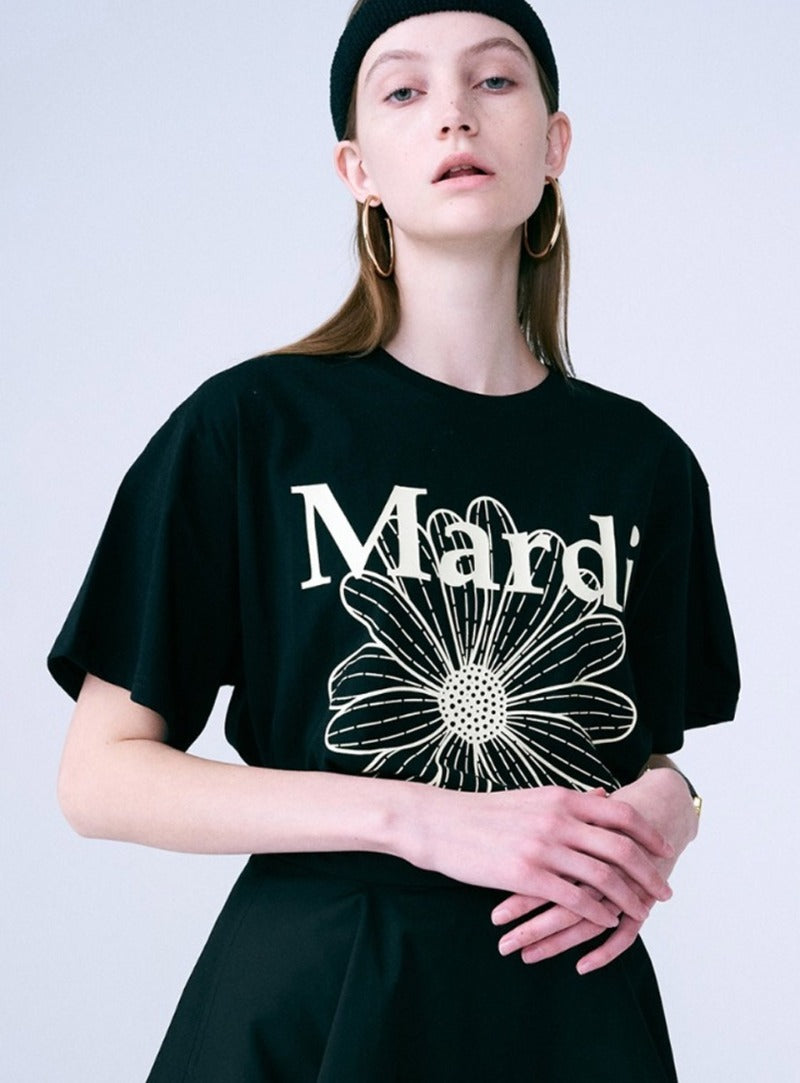 MARDI MERCREDI - TSHIRT FLOWERMARDI (BLACK CREAM)