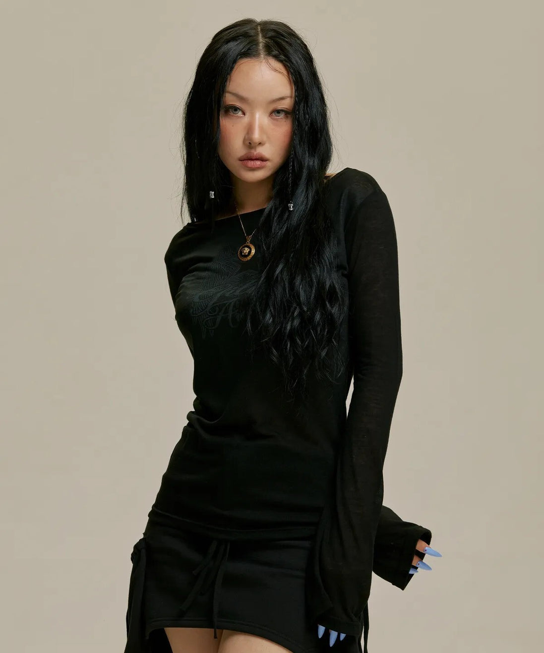 gila archive - STAR WING SHEER LONG SLEEVE (BLACK)