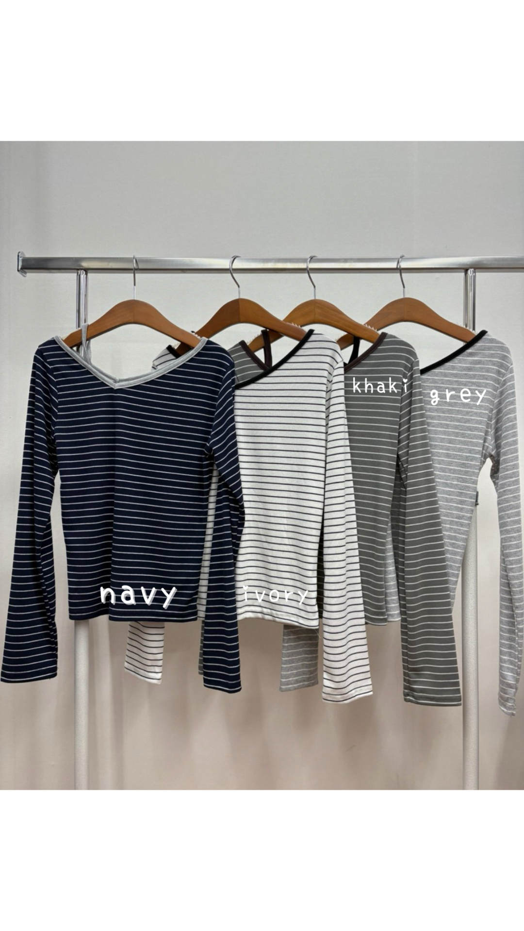 KR STRIPED ONE OFF SHOULDER TOP (4 COLORS)
