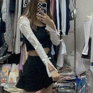 KR RIBBONS SLEEVES CARDIGAN (2 COLORS)