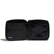 CRINKLE ZIPPER WALLET (BLACK)