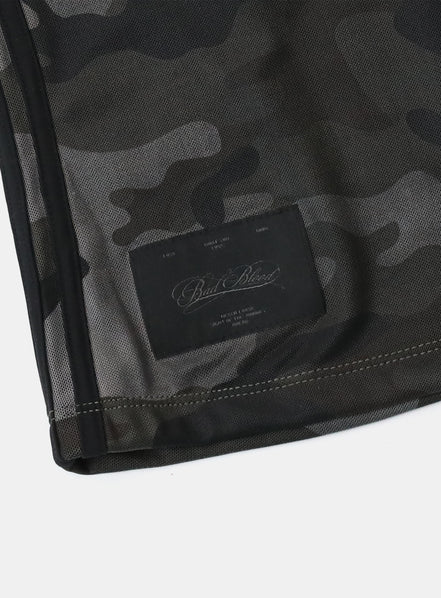 bad blood - Vintage Club One Shoulder Tank (Black Camo)