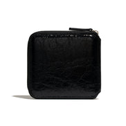 CRINKLE ZIPPER WALLET (BLACK)