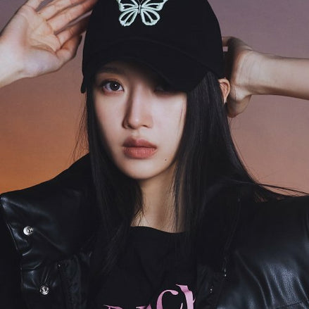 NICK&NICOLE - VINTAGE BUTTERFLY BLINK BALL CAP (BLACK)