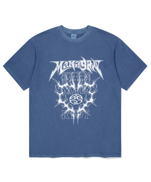 MAHAGRID - FLAME HEART PIGMENT TEE (BLUE)