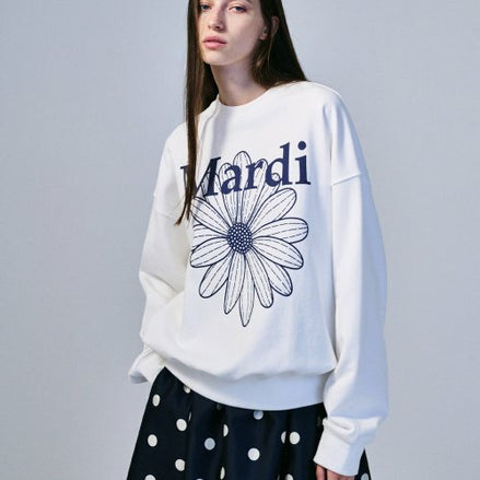 MARDI MERCREDI -  SWEATSHIRT FLOWERMARDI_WHITE NAVY
