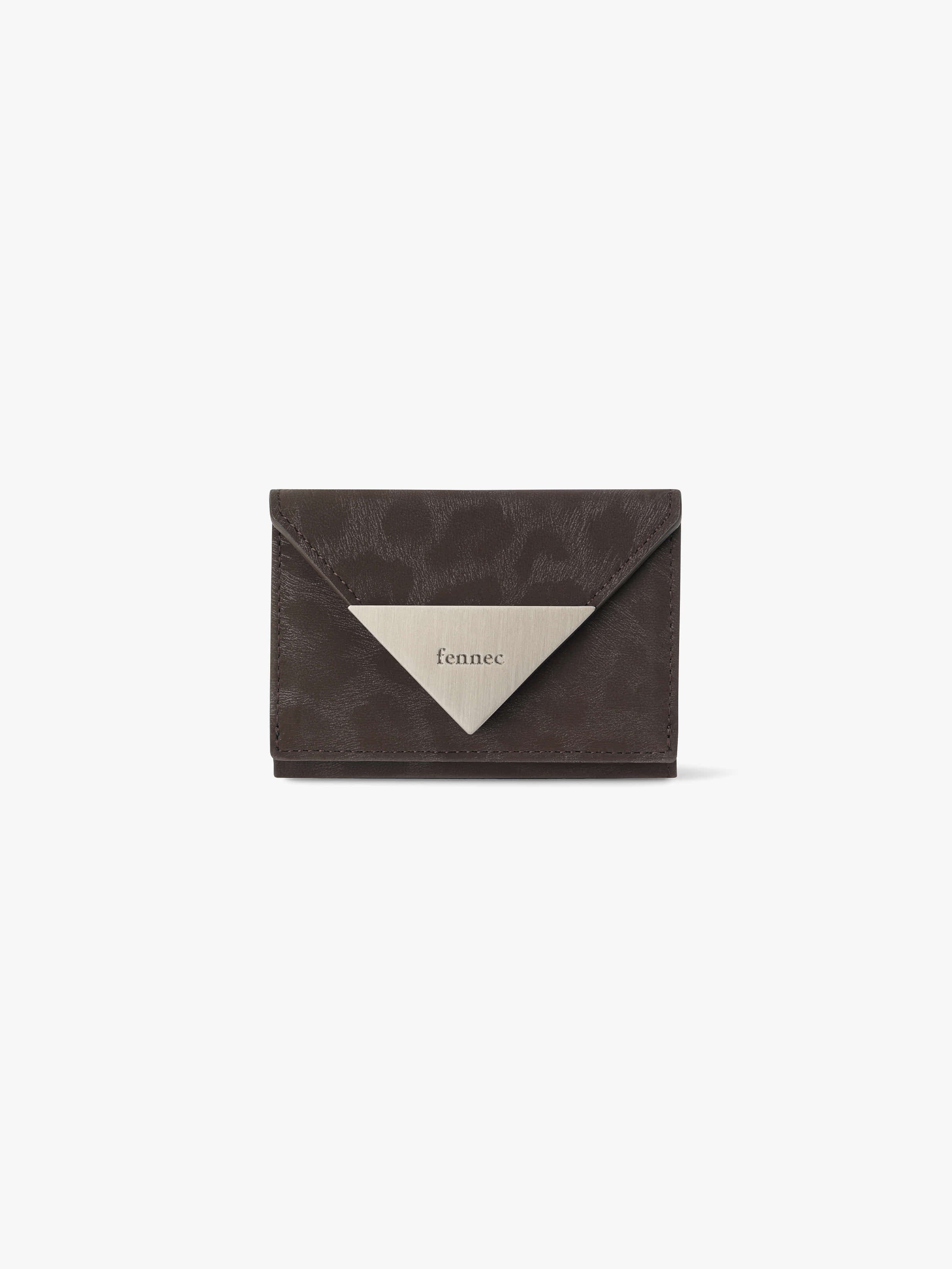 TRIANGLE TRIPLE WALLET (LEOPARD BROWN)