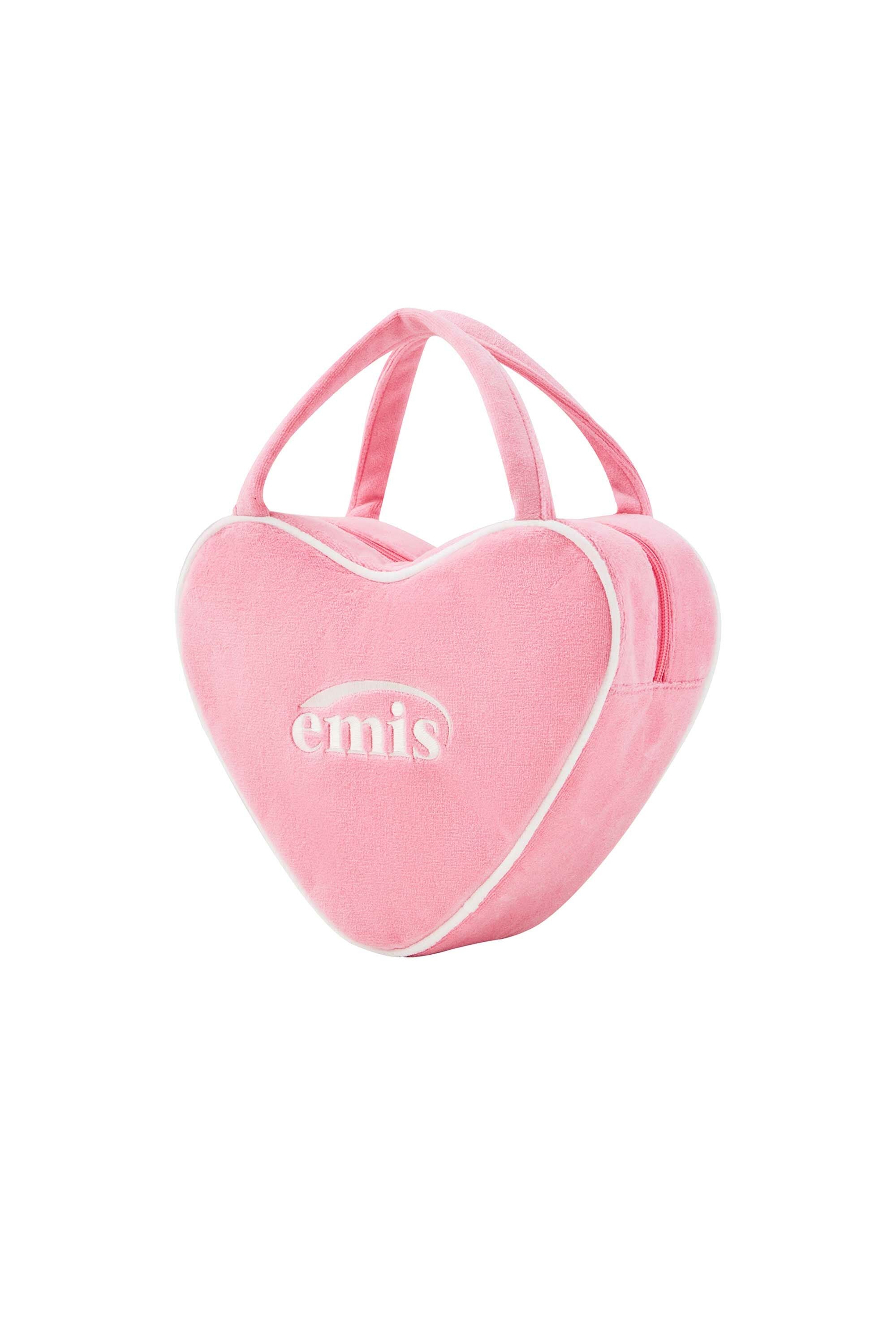 EMIS - VELOUR HEART TOTE BAG-PINK