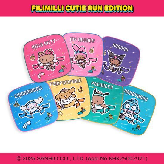 sanrio cutie run sport towel keyring (7 types)