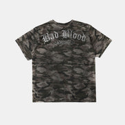Bad Blood - crack print t-shirt (Green Camo)