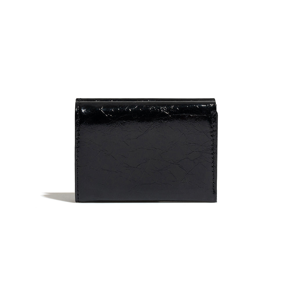 CRINKLE HALFMOON MINI WALLET (BLACK)