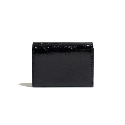 CRINKLE HALFMOON MINI WALLET (BLACK)