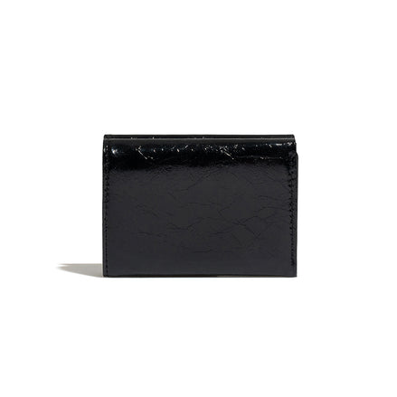 CRINKLE HALFMOON MINI WALLET (BLACK)