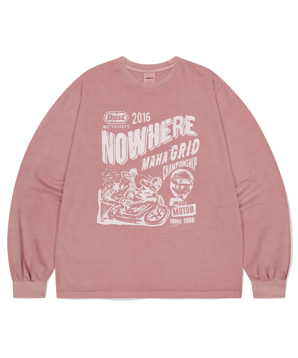mahagrid - DUST MOTORCROSS PIGMENT LS TEE (PINK)