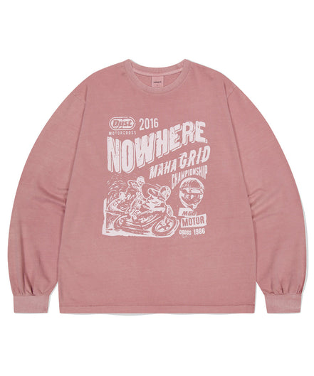 mahagrid - DUST MOTORCROSS PIGMENT LS TEE (PINK)
