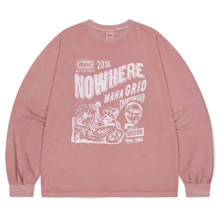 mahagrid - DUST MOTORCROSS PIGMENT LS TEE (PINK)