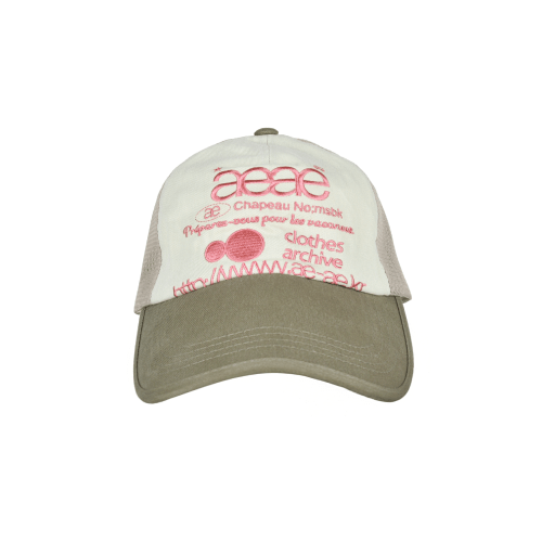 AEAE WEB LOGO MESH CAP - [OLIVE/BEIGE]