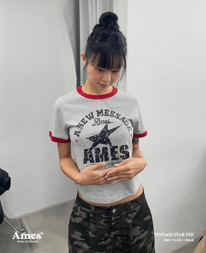 AMES WORLDWIDE - VINTAGE STAR TEE (GREY)