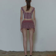 SCULPTOR - Rosy Terry Corset Top (Purple)