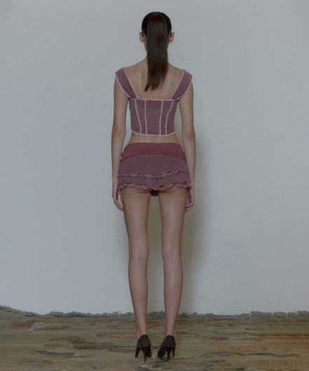 SCULPTOR - Rosy Terry Corset Top (Purple)