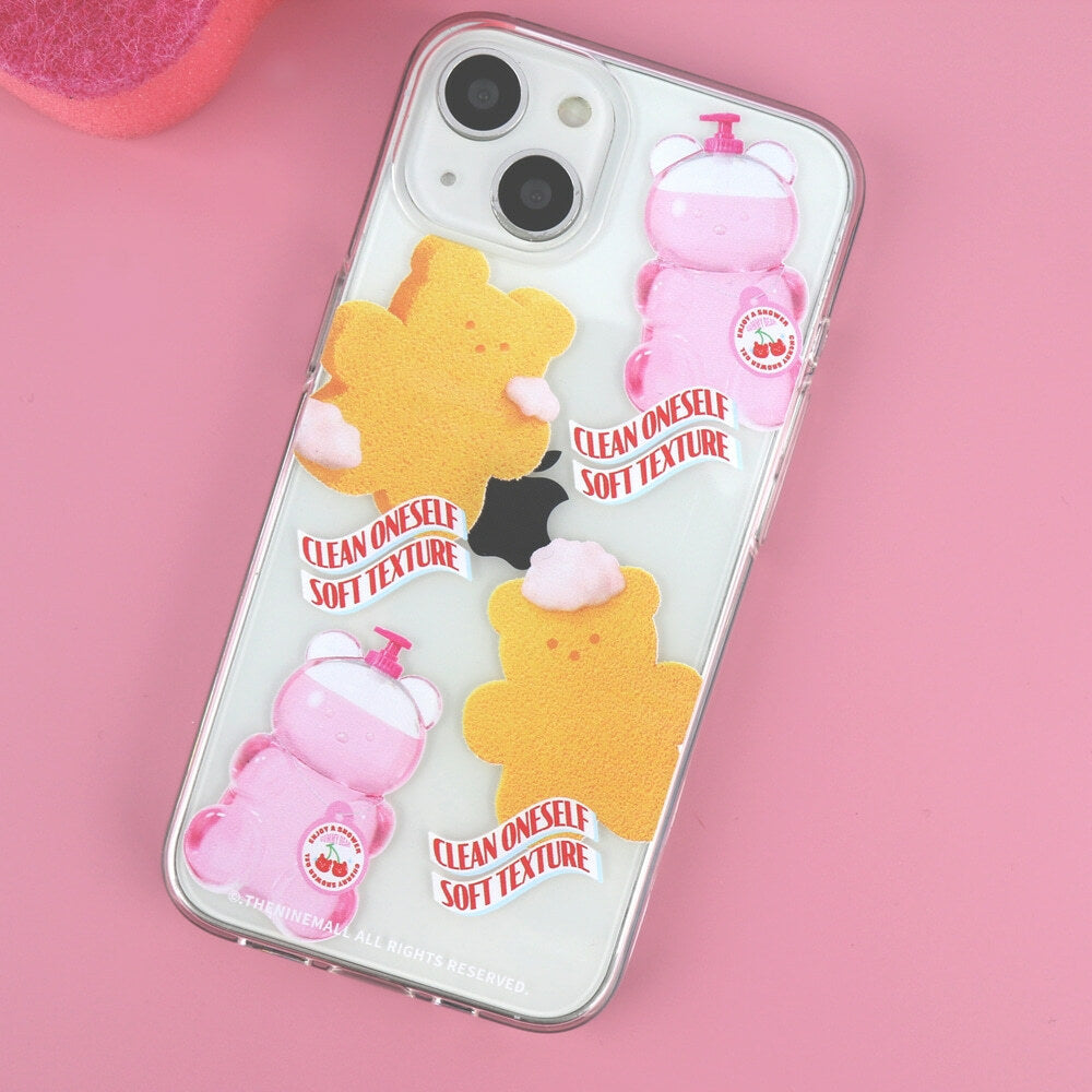 THE NINE MALL - pattern loofah gummy 透明軟殼
