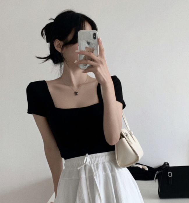 KR SQUARE NECK TEE (3 COLORS)