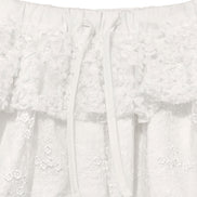 (現貨) glowny - girlfriend lace ruffle mini skirt (WHITE)