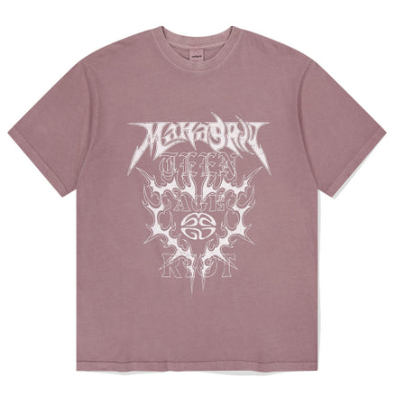 MAHAGRID - FLAME HEART PIGMENT TEE (PINK)