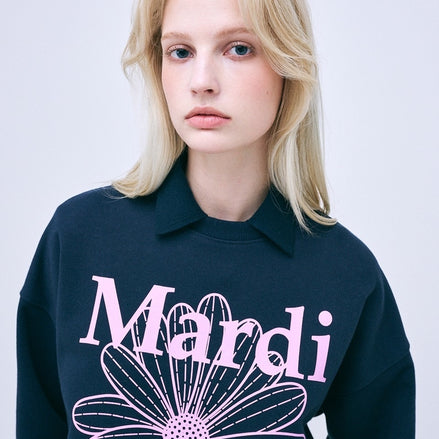 MARDI MERCREDI - SWEATSHIRT FLOWERMARDI (NAVY LAVENDER)