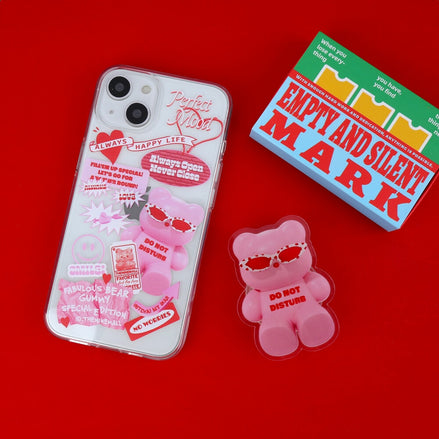 THE NINE MALL -pink gummy sitcker 透明軟殼