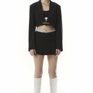 [NIGNING同款] Peekaboo Lowrise Skort Black Pin Stripe [NIGNING同款]