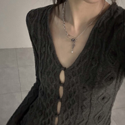 (yeji同款) OFUSE - pearl drop necklace(cross)