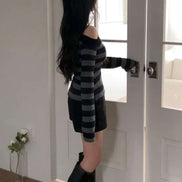 KR STRIPE AND OFF SHOULDER TOP (3 COLORS)