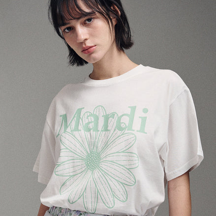 MARDI MERCREDI - TSHIRT FLOWERMARDI (IVORY MINT)