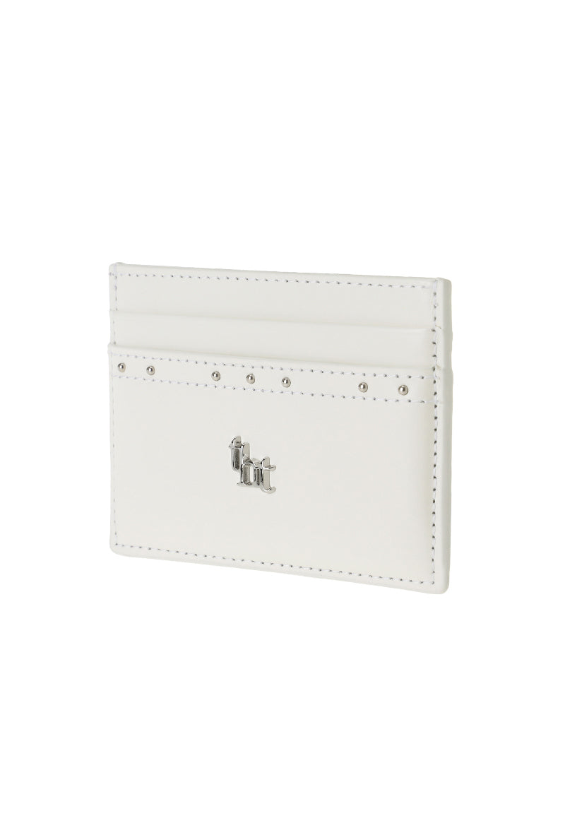 THREE TIMES - Classic stud card holder (Ivory)